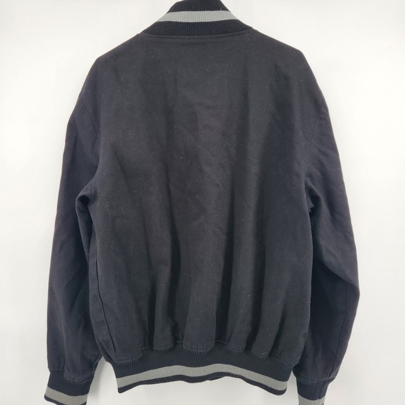 VTG Varsity Jacket XL Black and Gray Prep‎ Emo - Picture 4 of 5